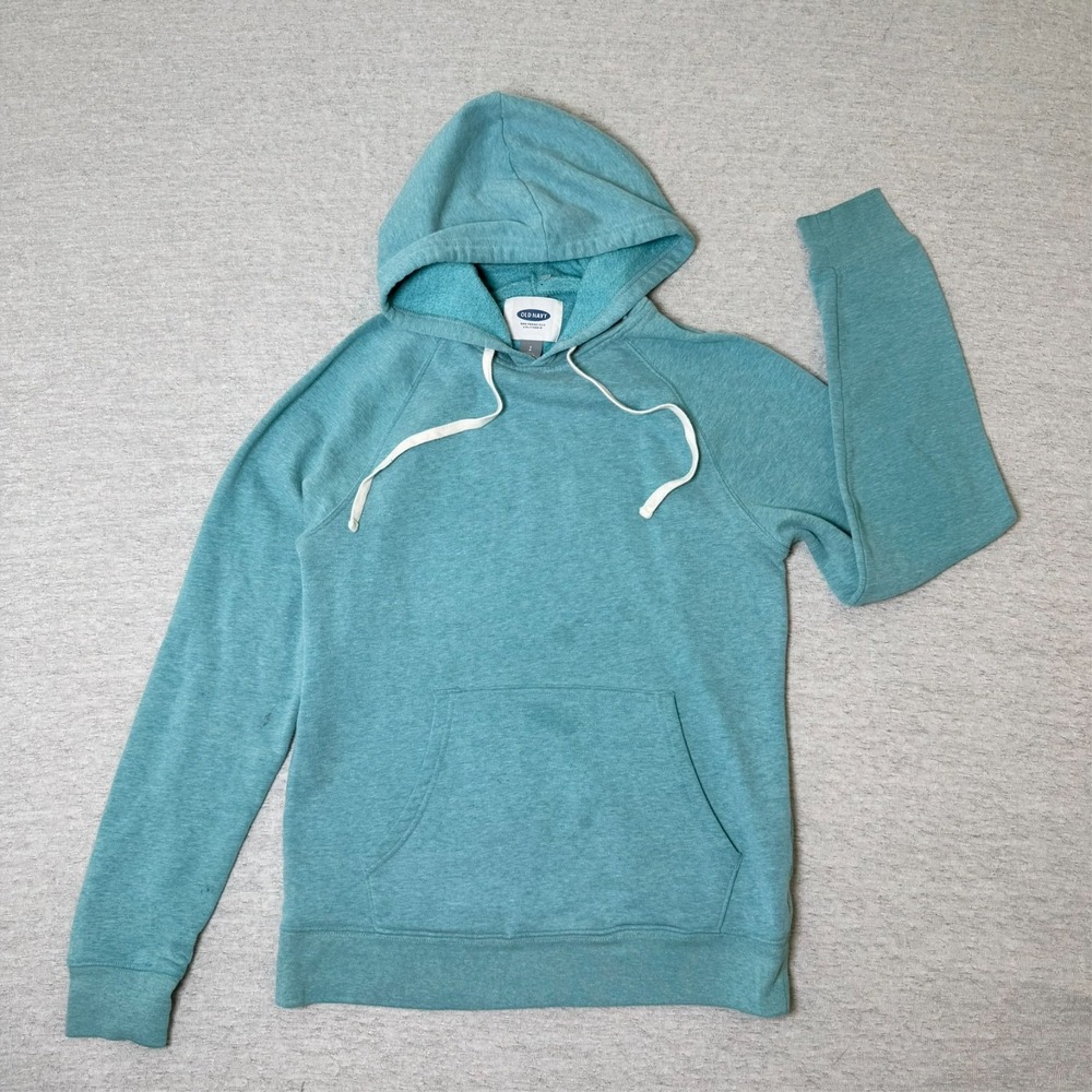 Old Navy‎ Womens Hoodie Size Small Teal Green Heather Pullover Distressed